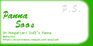 panna soos business card